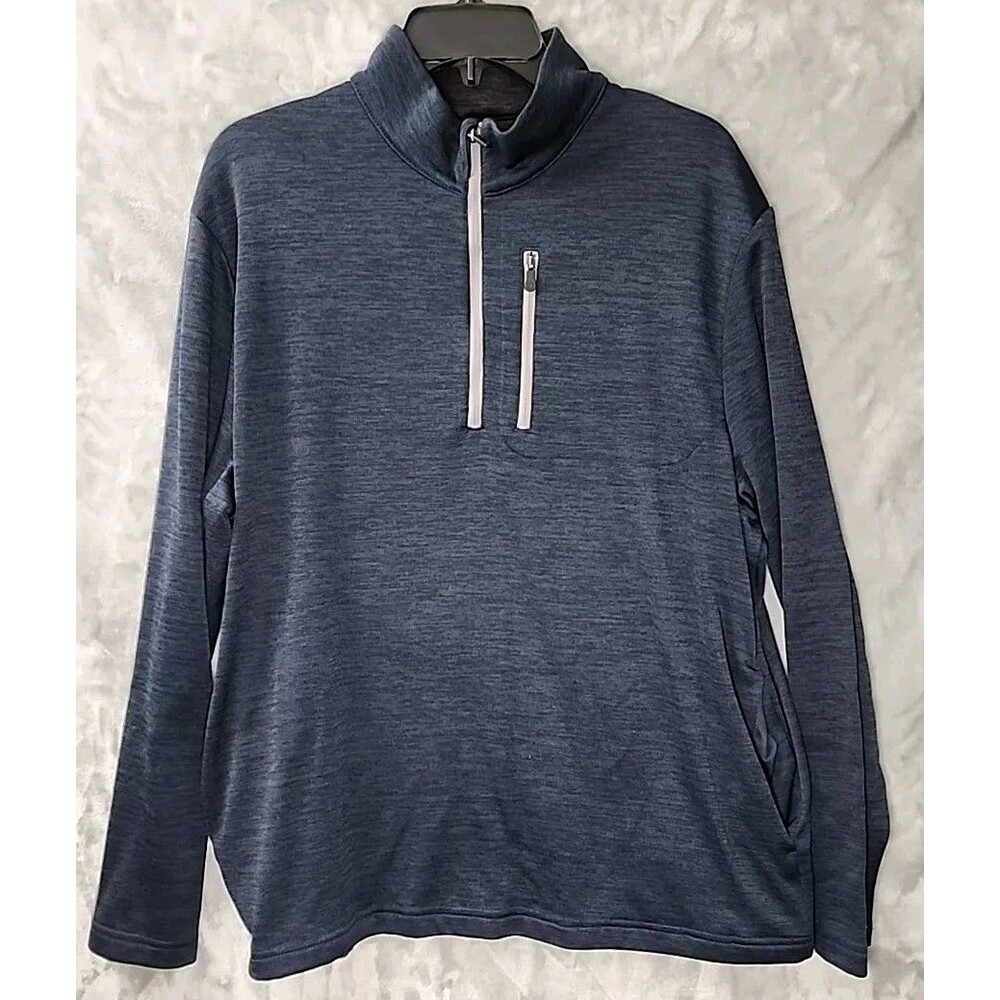 Pro Tour Men’s Blue Medium Golf Pullover Pockets Windbreaker Sweater Casual